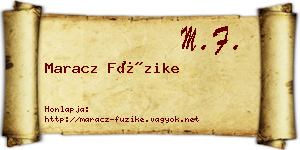 Maracz Füzike névjegykártya